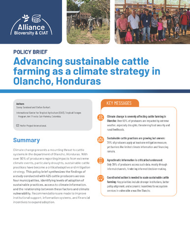 Advancing sustainable cattle farming as a climate strategy in Olancho, Honduras