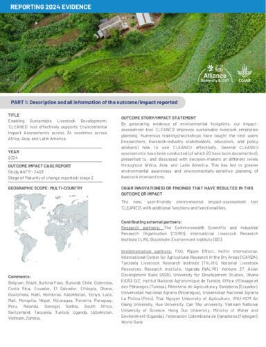 Enabling Sustainable Livestock Development: ‘CLEANED’ tool effectively supports Environmental Impact Assessments across 34 countries across Africa, Asia, and Latin America