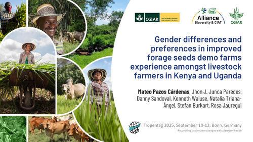 Gender differences and preferences in improved forage seeds demo farms experience amongst livestock farmers in Kenya and Uganda