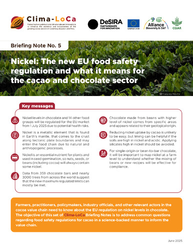 Nickel: The new EU food safety regulation and what it means for the cacao and chocolate sector
