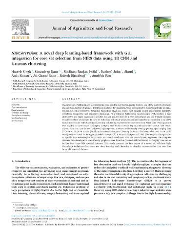 NIRCoreVision - A novel deep learning-based framework with GUI integration for core set selection from NIRS data using 1D CNN and k-means clustering