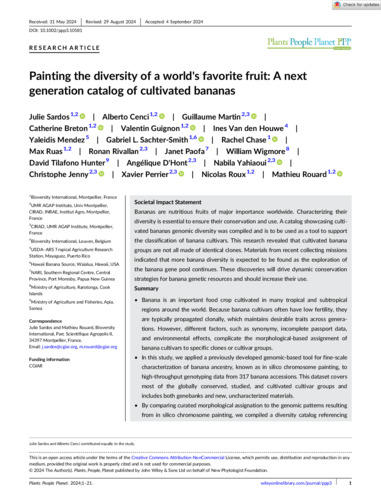 Painting the diversity of a world's favorite fruit: A next generation catalog of cultivated bananas