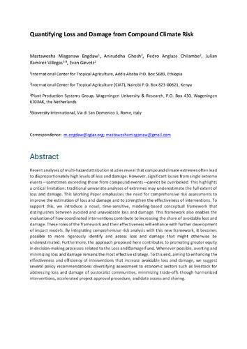 Quantifying loss and damage from compound climate risk