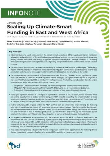 Scaling Up Climate-Smart Funding in East and West Africa