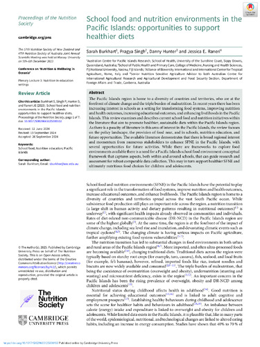 School food and nutrition environments in the Pacific Islands: Opportunities to support healthier diets