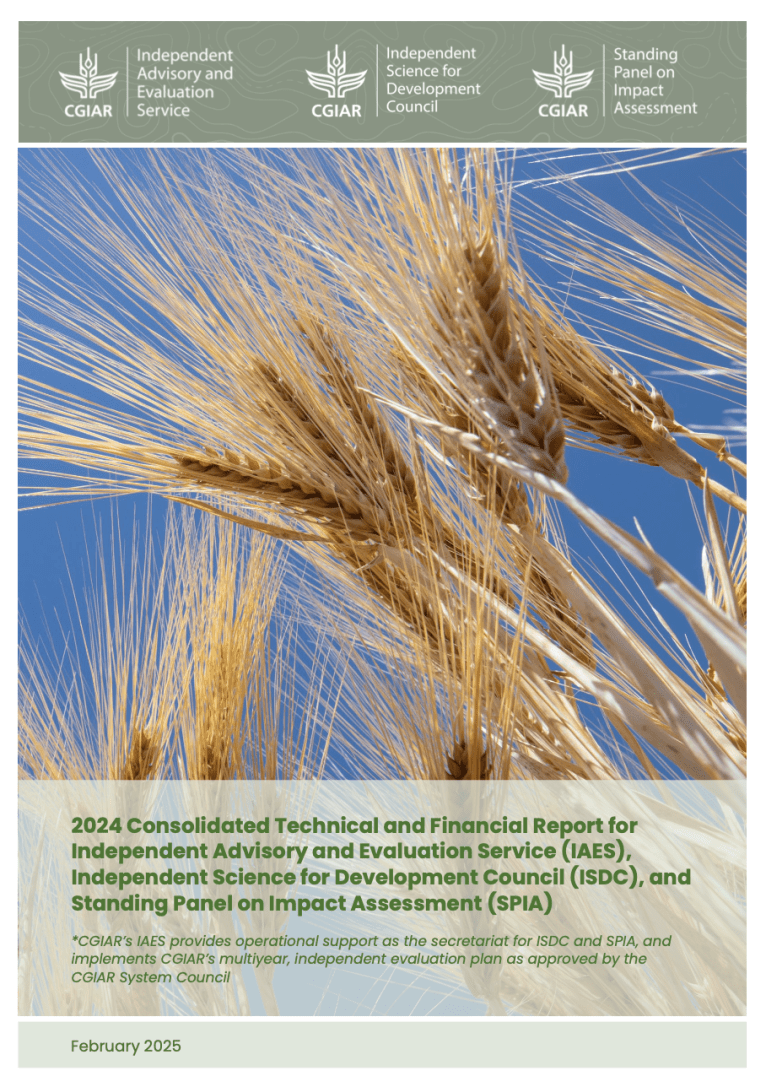 2024 Consolidated Technical and Financial Report for Independent Advisory and Evaluation Service (IAES), Independent Science for Development Council (ISDC), and Standing Panel on Impact Assessment (SPIA)